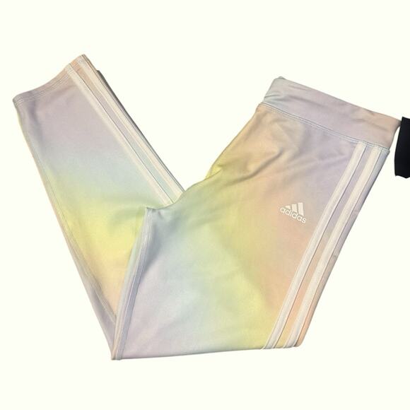 Adidas Girls Pastel Rainbow Leggings NEW - Picture 1 of 4
